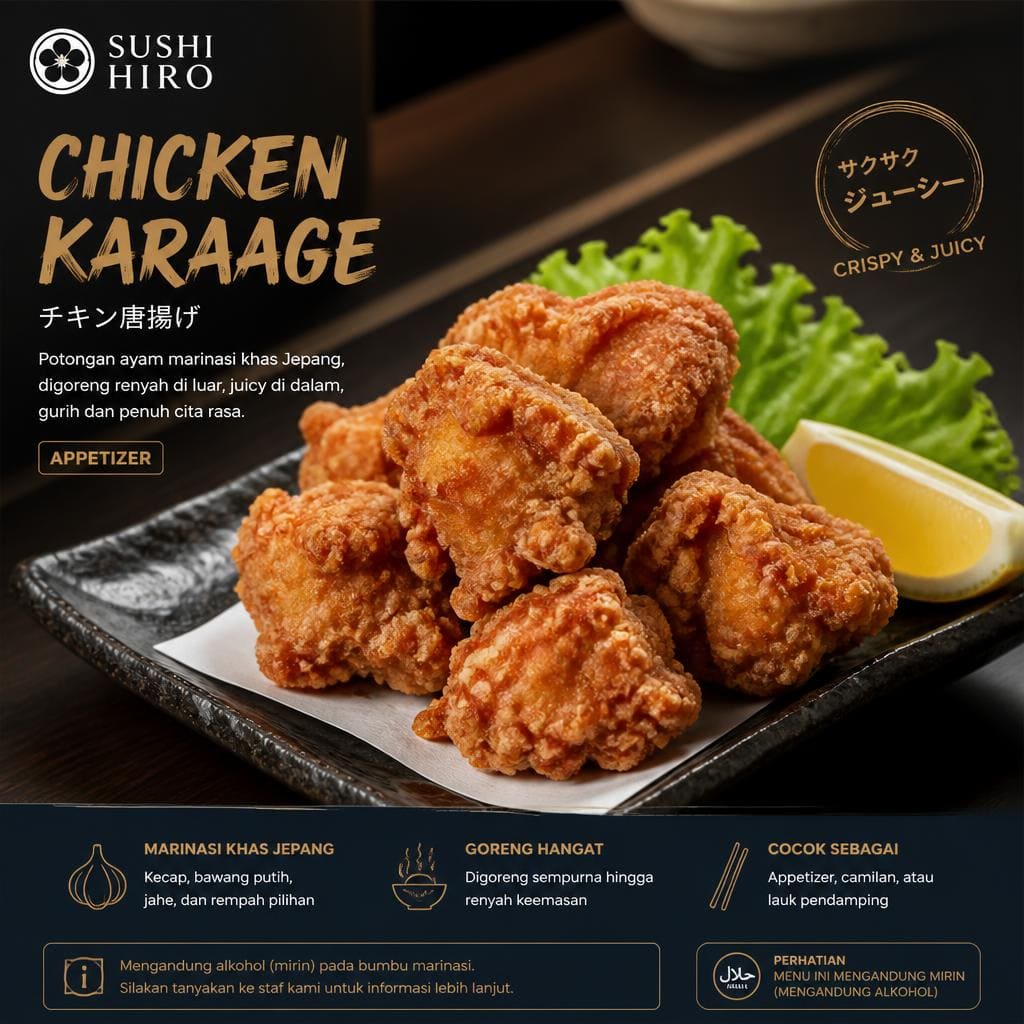 Chicken Karaage Sushi Hiro menu appetizer Jepang